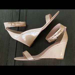 Kate Spade ♠️ nude wedge sandals 8.5M
